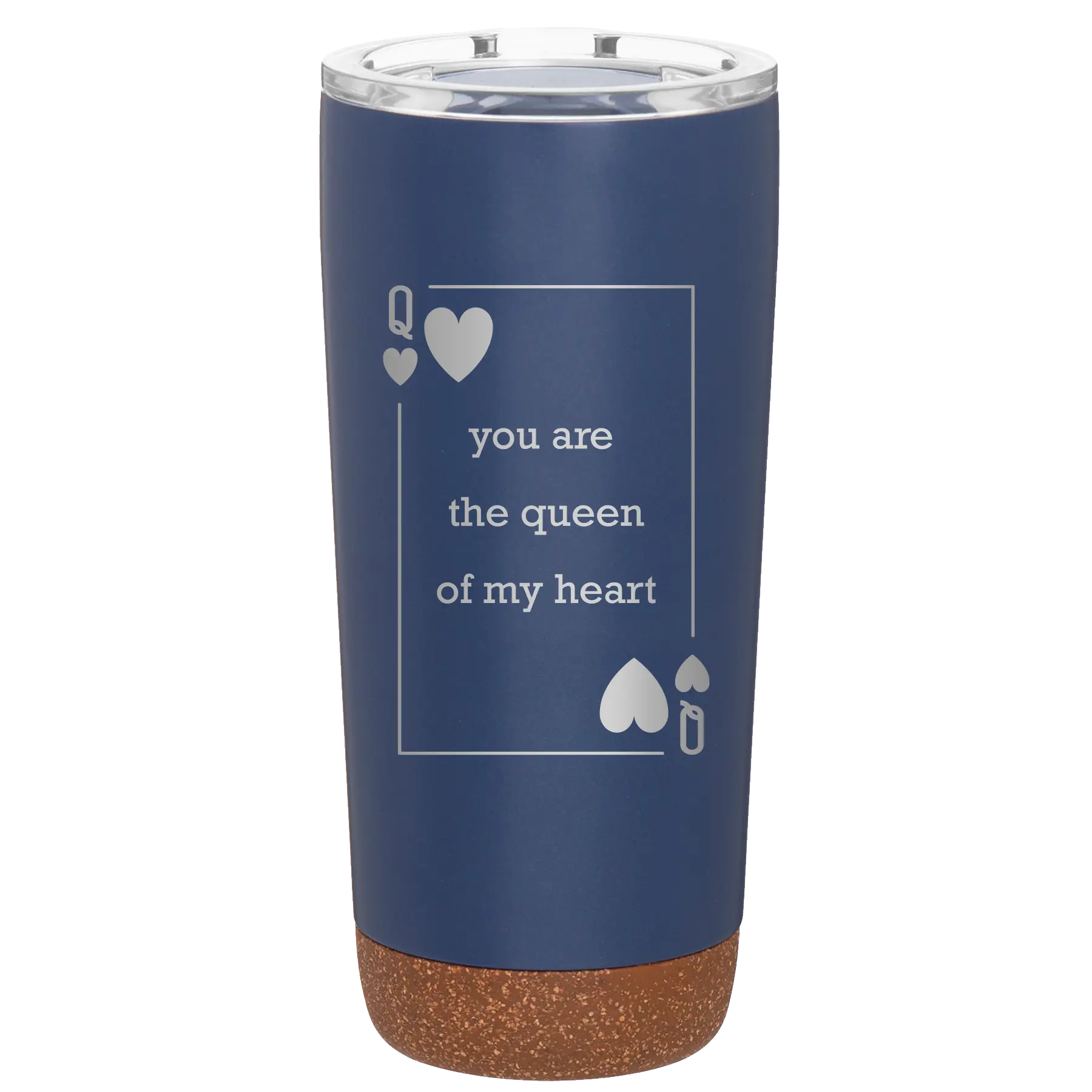 Laser etched constellation 20 oz vacuum insulated tumbler with 'You Are the Queen of My Heart' design
