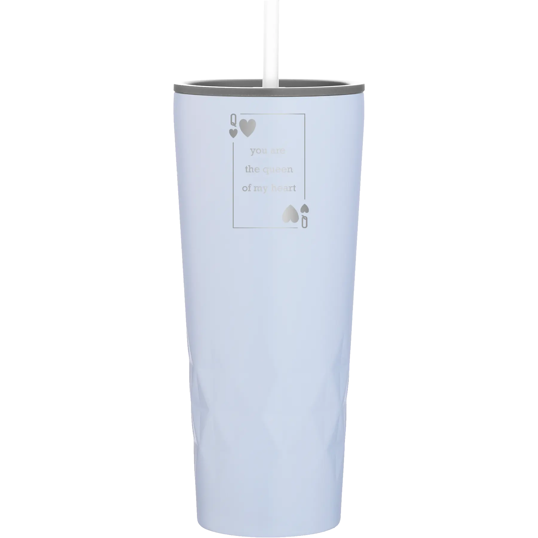 Laser etched landfall 20 oz vacuum insulated tumbler with 'You Are the Queen of My Heart' design