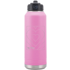 Laser etched light purple 32 oz vacuum insulated water bottle with 'Be Mine Card' design