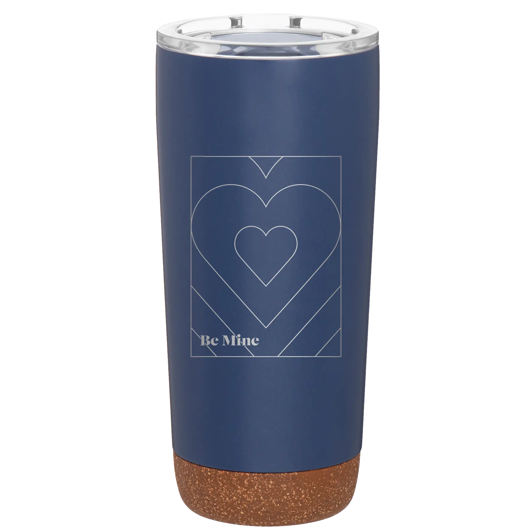 Laser etched constellation 20 oz vacuum insulated tumbler with 'Be Mine Card' design