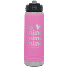 Laser etched light purple 20 oz vacuum insulated water bottle with 'Be Mine Mine Mine' design
