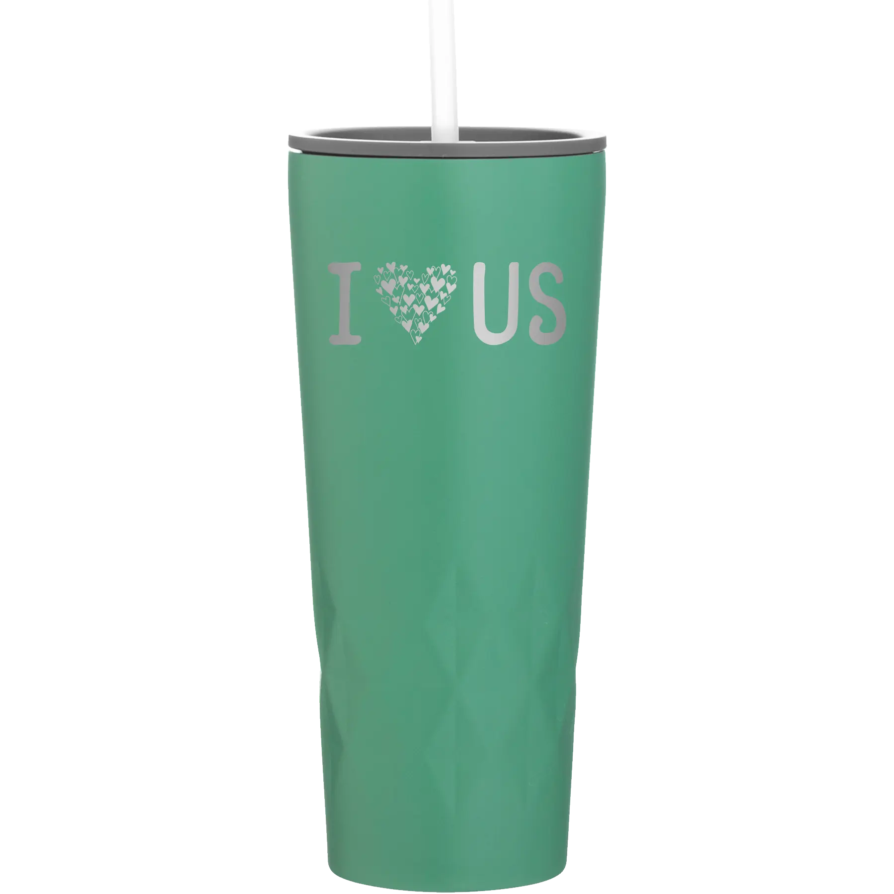 Laser etched forage 20 oz vacuum insulated tumbler with 'I Love Us' design
