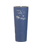 Laser etched constellation 20 oz vacuum insulated tumbler with 'Our Love is Magic' design