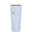 Laser etched landfall 20 oz vacuum insulated tumbler with 'Our Love is Magic' design