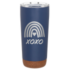 Laser etched constellation 20 oz vacuum insulated tumbler with 'XOXO Rainbow' design