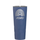 Laser etched constellation 20 oz vacuum insulated tumbler with 'XOXO Rainbow' design