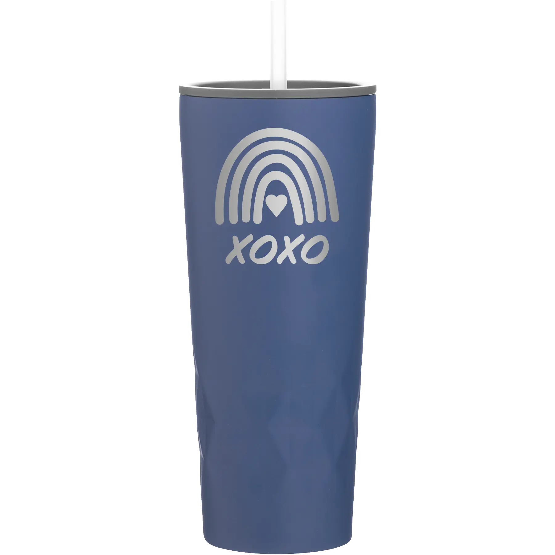 Laser etched constellation 20 oz vacuum insulated tumbler with 'XOXO Rainbow' design