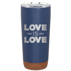 Laser etched constellation 20 oz vacuum insulated tumbler with 'Love is Love' design
