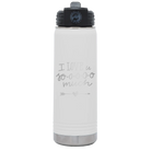 Laser etched white 20 oz vacuum insulated water bottle with 'I Love U Sooooo Much' design