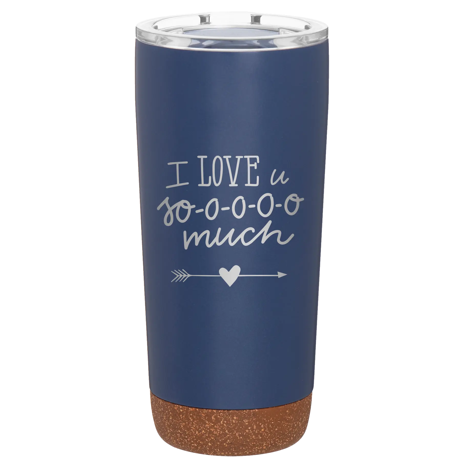 Laser etched constellation 20 oz vacuum insulated tumbler with 'I Love U Sooooo Much' design