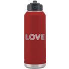 Laser etched maroon 32 oz vacuum insulated water bottle with 'Love Cutout' design