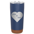 Laser etched constellation 20 oz vacuum insulated tumbler with 'You Plus Me' design