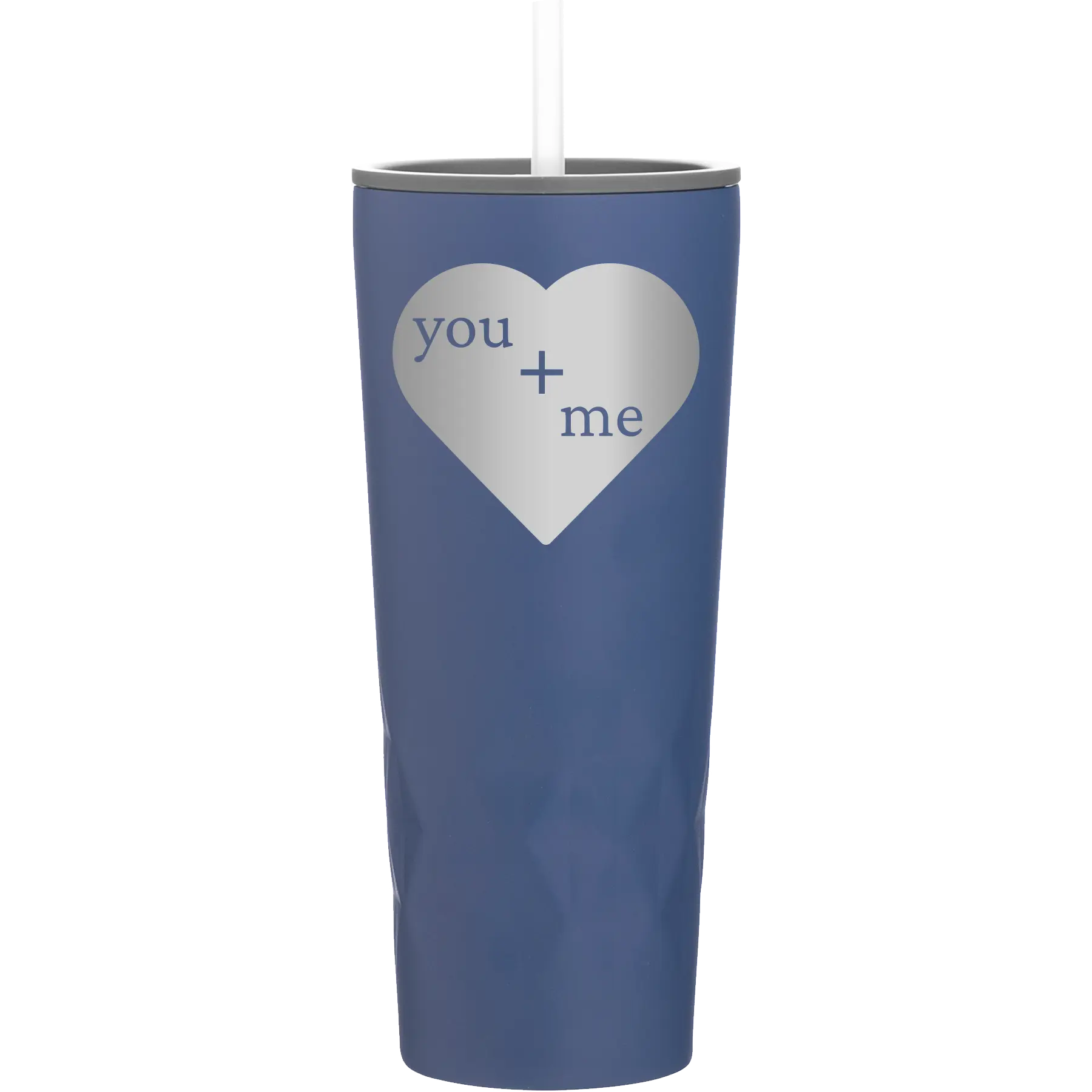 Laser etched constellation 20 oz vacuum insulated tumbler with 'You Plus Me' design