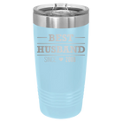 Personalized light blue 20 oz vacuum insulated tumbler with 'Best Husband' design