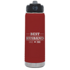 Personalized maroon 20 oz vacuum insulated water bottle with 'Best Husband' design