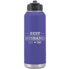Personalized purple 32 oz vacuum insulated water bottle with 'Best Husband' design