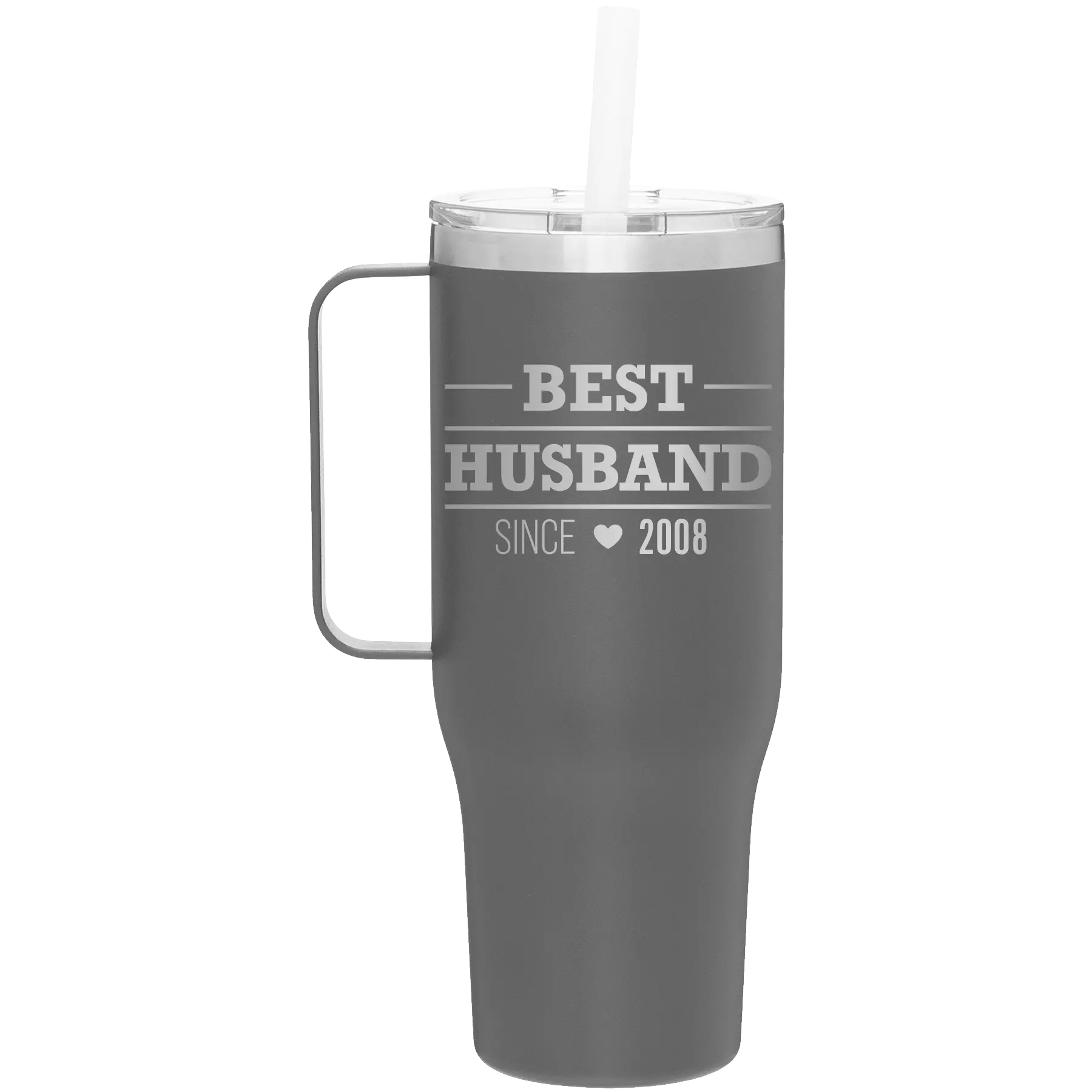 Personalized slate 40 oz vacuum insulated tumbler mug with 'Best Husband' design