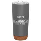 Personalized storm gray 20 oz vacuum insulated tumbler with 'Best Husband' design