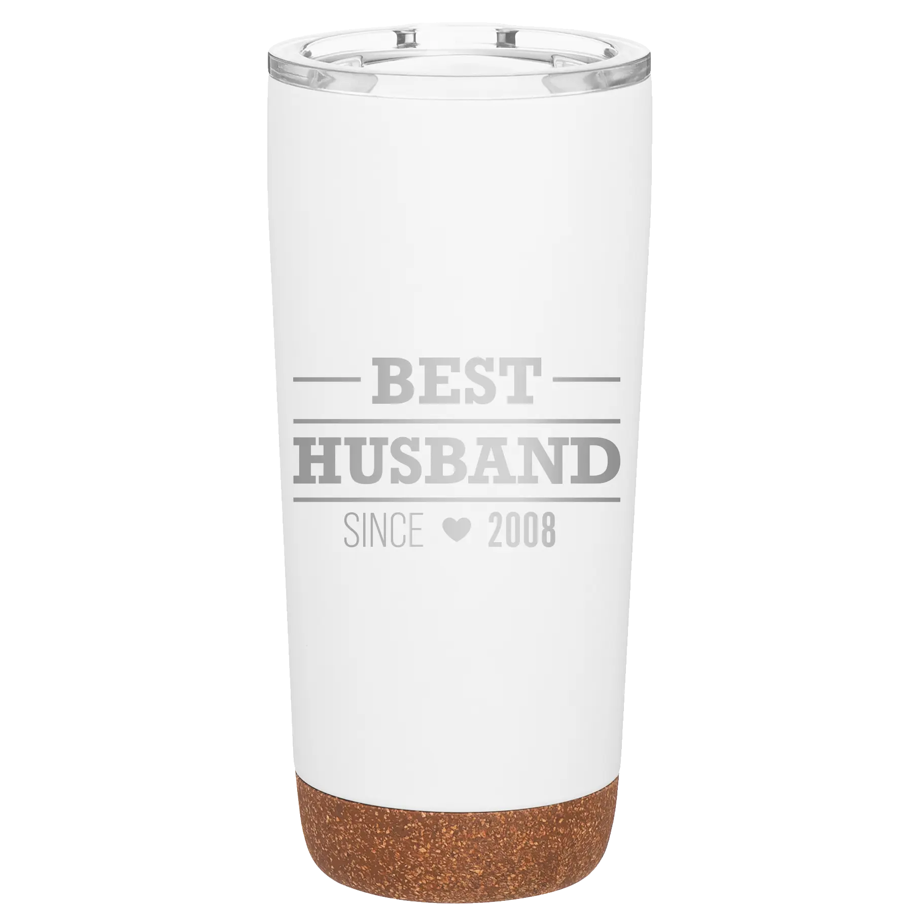 Personalized white 20 oz vacuum insulated tumbler with 'Best Husband' design