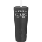 Personalized black 20 oz vacuum insulated tumbler with 'Best Husband' design