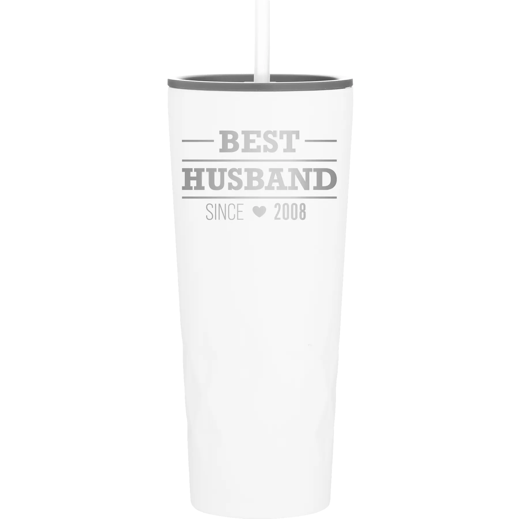 Personalized white 20 oz vacuum insulated tumbler with 'Best Husband' design