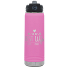 Personalized light purple 20 oz vacuum insulated water bottle with 'Best Wife' design