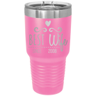 Personalized pink 30 oz vacuum insulated tumbler with 'Best Wife' design
