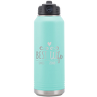 Personalized teal 32 oz vacuum insulated water bottle with 'Best Wife' design