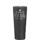 Personalized black 20 oz vacuum insulated tumbler with 'Best Wife' design
