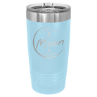 Laser etched light blue 20 oz vacuum insulated tumbler with 'Love You to the Moon and Back' design
