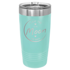 Laser etched teal 20 oz vacuum insulated tumbler with 'Love You to the Moon and Back' design