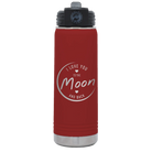 Laser etched maroon 20 oz vacuum insulated water bottle with 'Love You to the Moon and Back' design