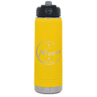 Laser etched yellow 20 oz vacuum insulated water bottle with 'Love You to the Moon and Back' design