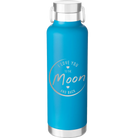 Laser etched aqua 24 oz vacuum insulated water bottle with 'Love You to the Moon and Back' design