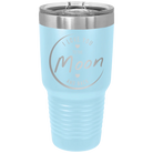 Laser etched light blue 30 oz vacuum insulated tumbler with 'Love You to the Moon and Back' design