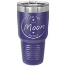 Laser etched purple 30 oz vacuum insulated tumbler with 'Love You to the Moon and Back' design