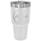 Laser etched white 30 oz vacuum insulated tumbler with 'Love You to the Moon and Back' design