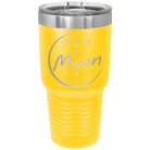 Laser etched yellow 30 oz vacuum insulated tumbler with 'Love You to the Moon and Back' design