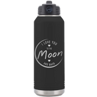 Laser etched black 32 oz vacuum insulated water bottle with 'Love You to the Moon and Back' design