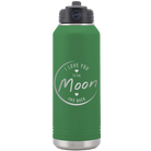 Laser etched green 32 oz vacuum insulated water bottle with 'Love You to the Moon and Back' design