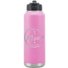Laser etched light purple 32 oz vacuum insulated water bottle with 'Love You to the Moon and Back' design