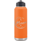 Laser etched orange 32 oz vacuum insulated water bottle with 'Love You to the Moon and Back' design