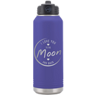 Laser etched purple 32 oz vacuum insulated water bottle with 'Love You to the Moon and Back' design