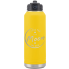 Laser etched yellow 32 oz vacuum insulated water bottle with 'Love You to the Moon and Back' design