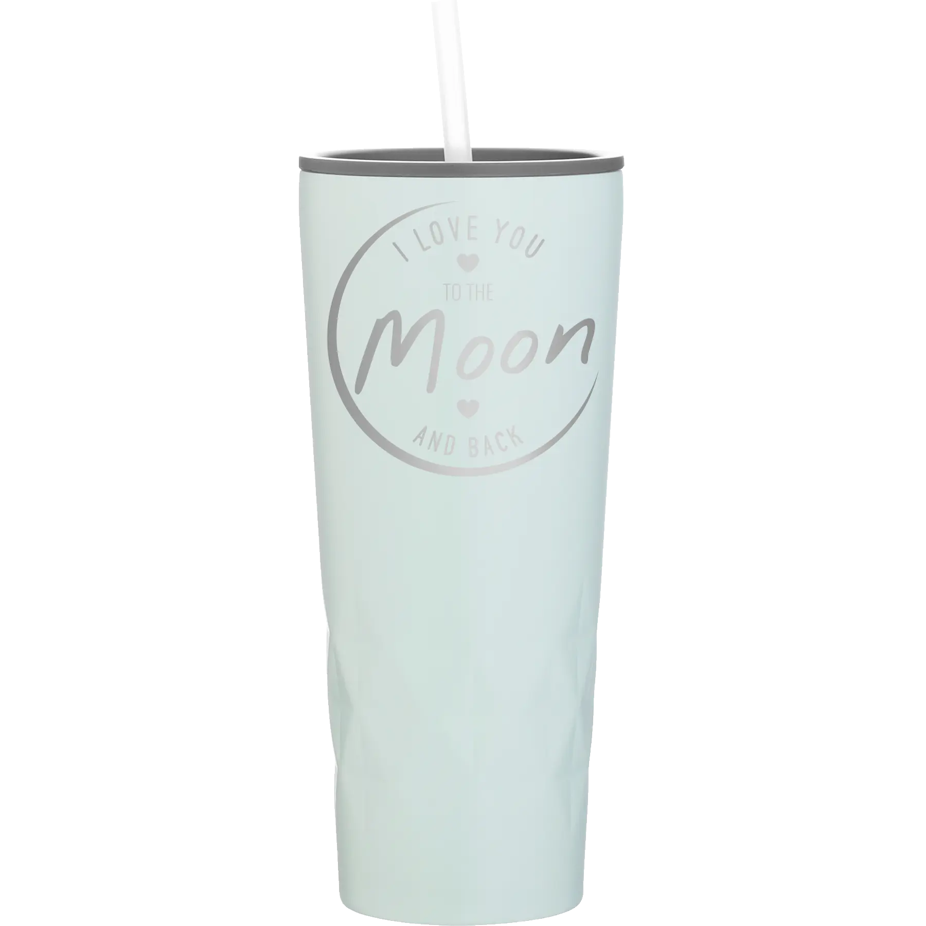 Laser etched meadow 20 oz vacuum insulated tumbler with 'Love You to the Moon and Back' design