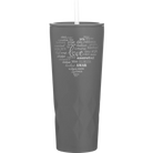 Laser etched slate 20 oz vacuum insulated tumbler with 'Worldly Love' design