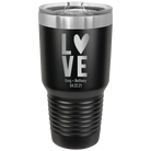 Personalized black 30 oz vacuum insulated tumbler with 'Heart Love' design