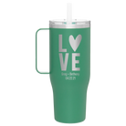 Personalized forage 40 oz vacuum insulated tumbler mug with 'Heart Love' design