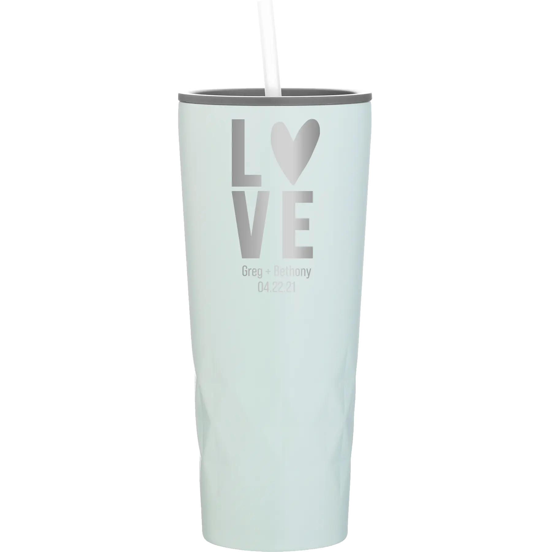 Personalized meadow 20 oz vacuum insulated tumbler with 'Heart Love' design