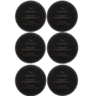 Black/Silver round leatherette coasters set of 6 with personalized 'Forever Starts' designs